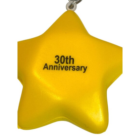 feEbay 30th Anniversary Yellow Star Keychain W Silver Ring Squishy Stress Star - Picture 3 of 5